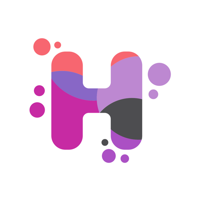 hotnheavyclub multi-colored curvey H logo